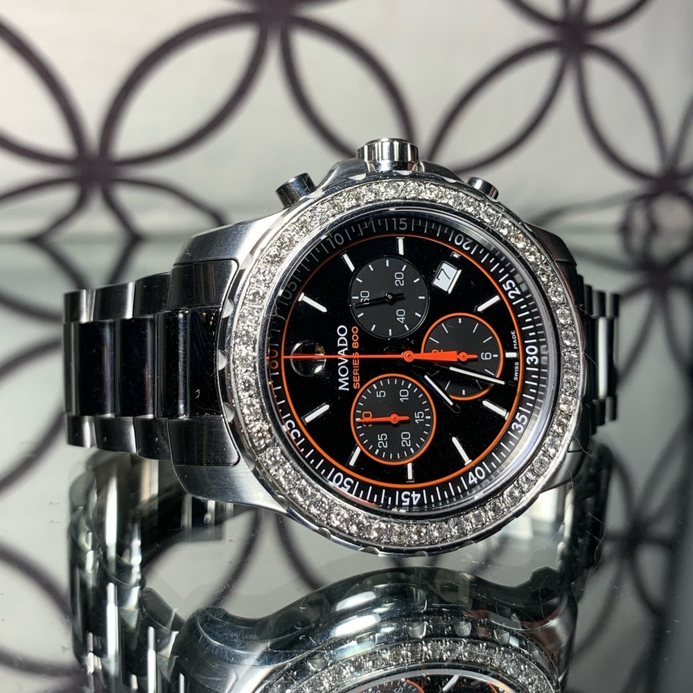 1.4CT Diamond Movado 800 Swiss Chronograph